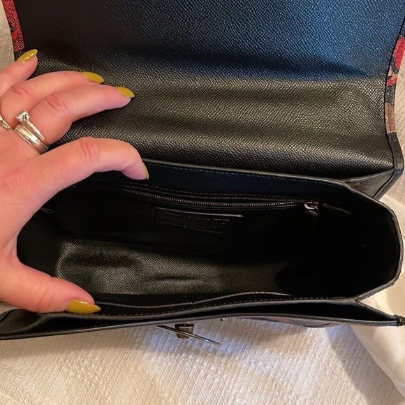 COACH -Page leather saddle bag in black floral - 33615 - NWT❤️ - Picture 6 of 12